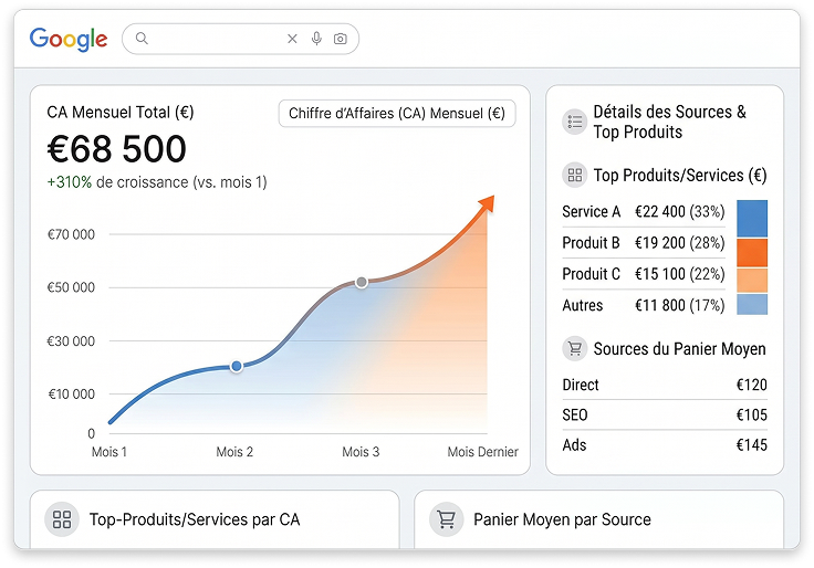 Chiffre d'affaires mensuel : +310 % de croissance
