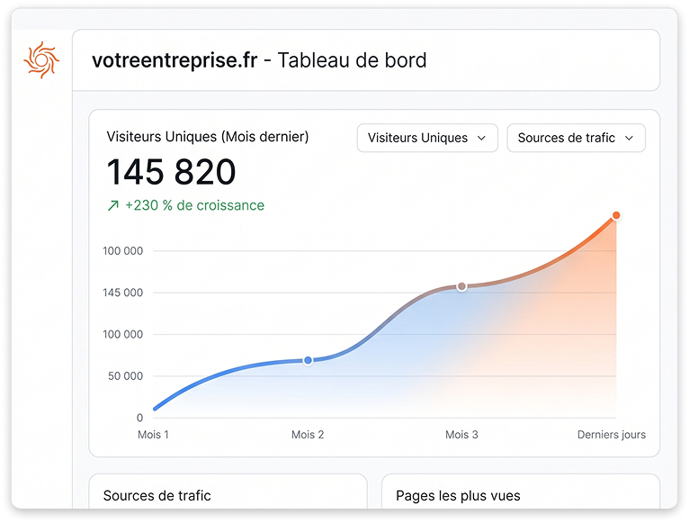 Tableau de bord : +230 % de visiteurs uniques